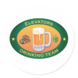 Elevators Drinking Team Round Stickers