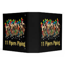 eleven pipers piping  11th day of christmas 3 ring binders
