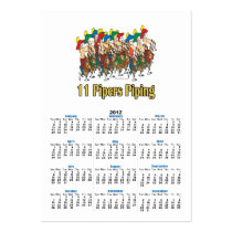 eleven pipers piping  11th day of christmas business card template