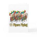 eleven pipers piping  11th day of christmas cards