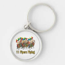 eleven pipers piping  11th day of christmas key chains