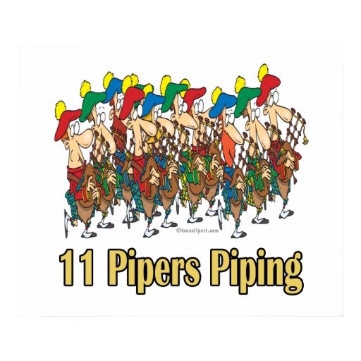 eleven pipers piping 11th day of christmas poster zazzle eleven pipers piping 11th day of christmas poster zazzle