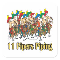 eleven pipers piping  11th day of christmas sticker