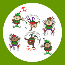 Elf Aerobics stickers