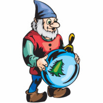 Elf and Blue Christmas Ornament Photo Cutouts