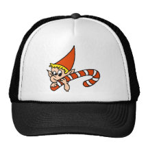 Elf and Christmas Candy Cane Trucker Hats