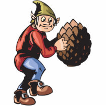 Elf and Pine Cone Photo Sculpture