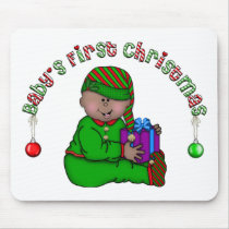 Elf Baby African American 1st Christmas Use Pad