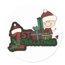 Elf Baby First Christmas T-shirts and Gifts stickers