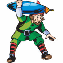 Elf Carrying Christmas Ornament Acrylic Cut Outs