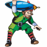 Elf Carrying Christmas Ornament Acrylic Cut Outs