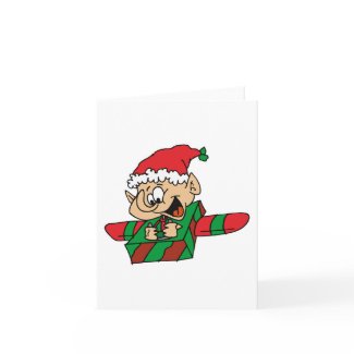 elf flying box plane card