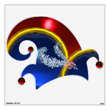 ELF HAT / DIAMOND FEATHERS AND GEM STONES WALL STICKERS