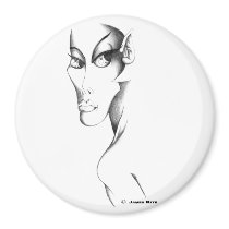 Elf Head: Loopy - WB magnets by serenitystudios Elf Head: Loopy - WB magnets