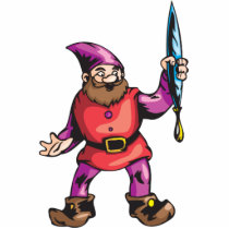 Elf Holding Blue Christmas Ornament Photo Cutout