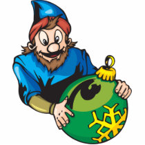 Elf Holding Christmas Ornament Photo Cutout