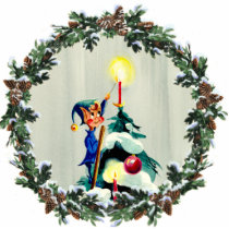 ELF LIGHTING CANDLE & WREATH by SHARON SHARPE photo sculptures