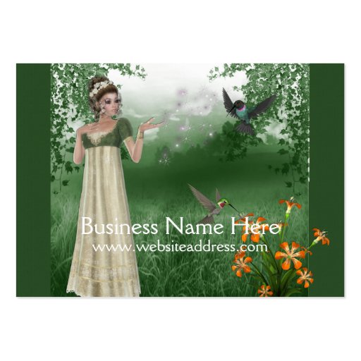 Elf Magic in Grass Field :: Fantasy Business Card (front side)