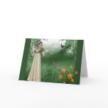 Elf Magic in Grass Field with Hummingbirds Cards