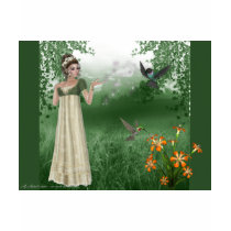 Elf Magic in Grass Field with Hummingbirds t-shirts