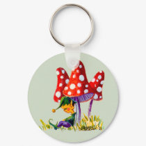 ELF & MUSHROOMS by SHARON SHARPE keychains
