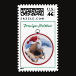 Elf on sled stamp by ellissulcs Elf on sled stamp