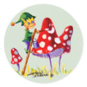 ELF PAINTING MUSHROOM by SHARON SHARPE stickers