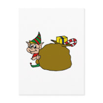 Elf & presents postcard