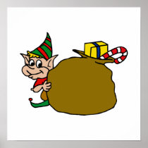 Elf & presents print