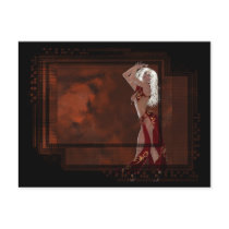 Elf Red Beauty in Red Glass Blank Postcard