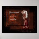 Elf Red Beauty in Red Glass Design Poster Print