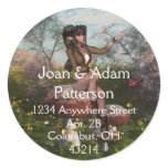 Elf sitting on a Mushroom Return Address Labels Stickers