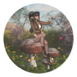 Elf sitting on a Mushroom Stickers
