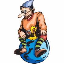 Elf Sitting On Christmas Ornament Cut Out