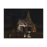 Elf Witch Halloween Postcard
