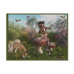 Elf with a Deer in the Woods Fantasy Postcards