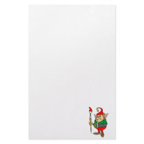 elf with giant paintbrush customized stationery