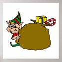 elf with giant toy bag