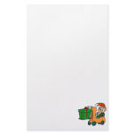 elf with package on forklift stationery paper
