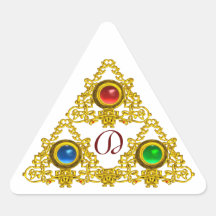 ELFIC TALISMAN MONOGRAM ,white Triangle Sticker