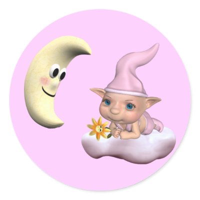 elfin baby girl 1 stickers by grandmadina