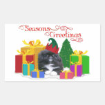 Elfin Pekingese Puppy Christmas Sticker