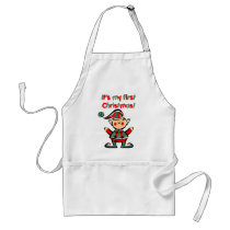Elf's First Christmas aprons by funnyholidaytshirts Elf's First Christmas aprons