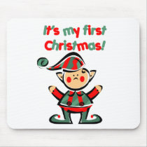 Elf's First Christmas mousepads by funnyholidaytshirts Elf's First Christmas mousepads