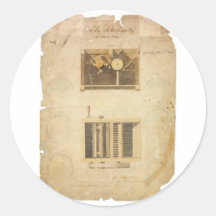 Eli Whitney's Patent for the Cotton Gin in 1794 Round Sticker