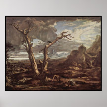 Elijah in the wilderness print