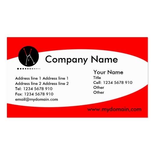 Eliptical - Red Business Card Templates (front side)