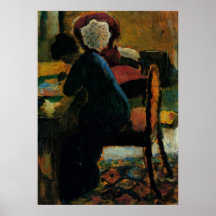 Elisabeth at the desk by August Macke Posters