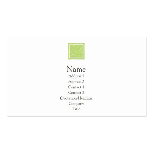Elise - Green Business Card (front side)