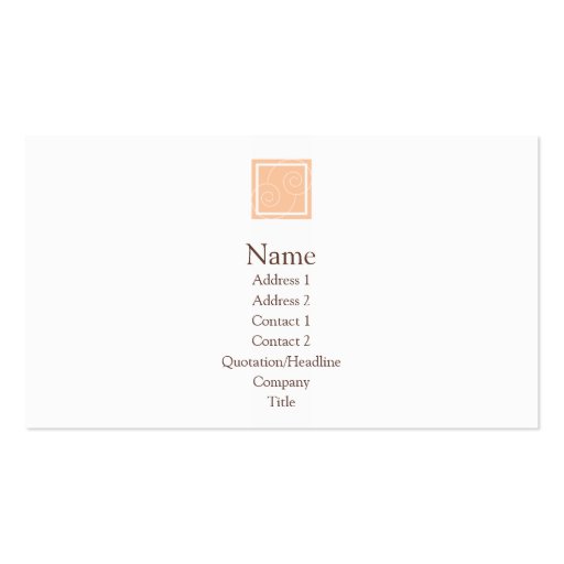 Elise - Peach Business Card Templates (front side)